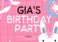 FREE Editable Pink Cuties Line Birthday Invitation