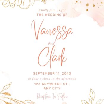 Pink Rose Gold Watercolor Wedding Invitation Templates - FRIDF ...