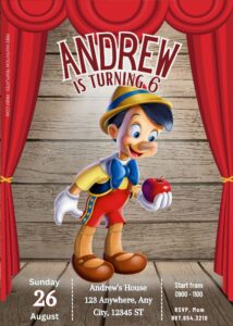 FREE Pinocchio Birthday Invitation Templates Seven