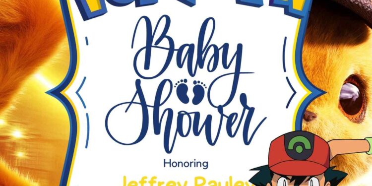 FREE Editable Pokemon Baby Shower Invitation