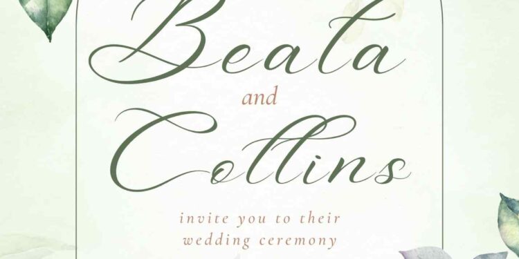 FREE Editable Romantic Greenery Wedding Invitation