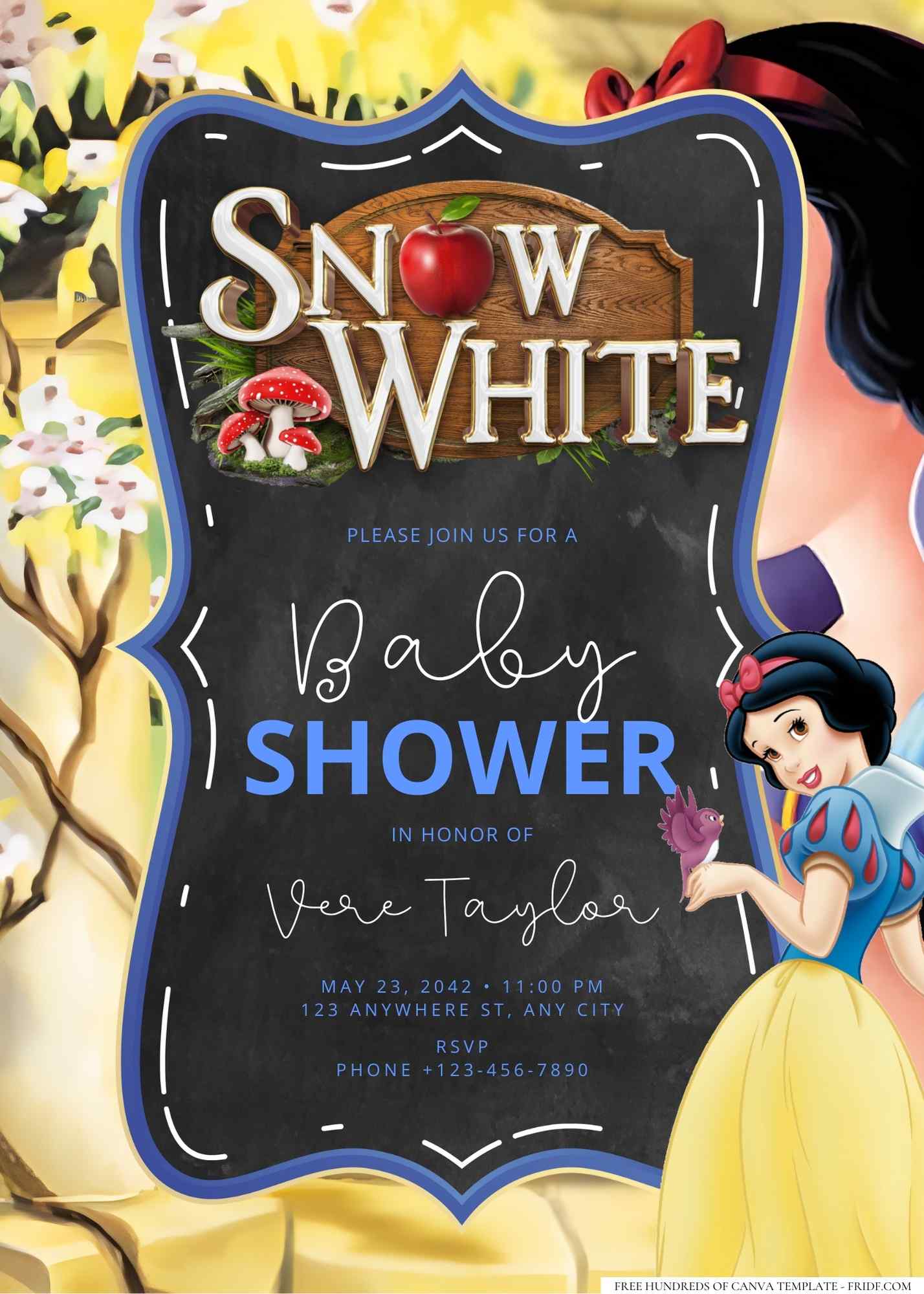 Snow White Baby Shower Invitation Templates - FRIDF - Download Free PDF ...