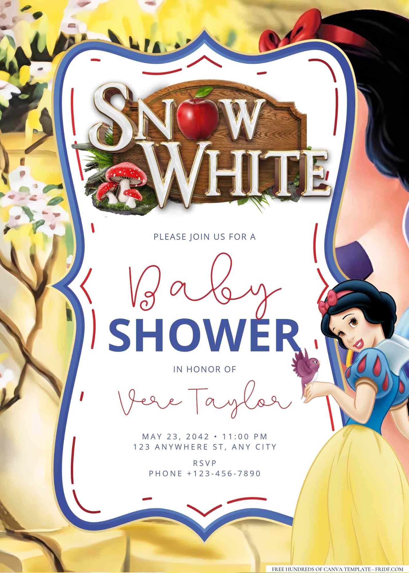 Download Snow White Baby Shower Invitation Templates - FRIDF