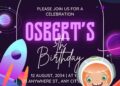 FREE Editable Space Explorers Birthday Invitation