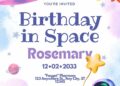 FREE Editable Space Girl Birthday Invitation