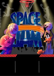 FREE Space Jam Basketball Birthday Invitation Templates Five