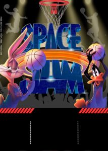 FREE Space Jam Basketball Birthday Invitation Templates Four