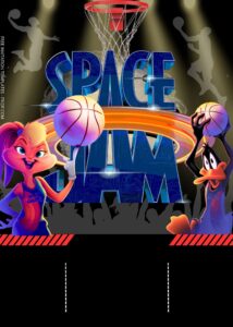 FREE Space Jam Basketball Birthday Invitation Templates Six