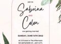 FREE Editable Spring Purple Rustic Floral Wedding Invitation