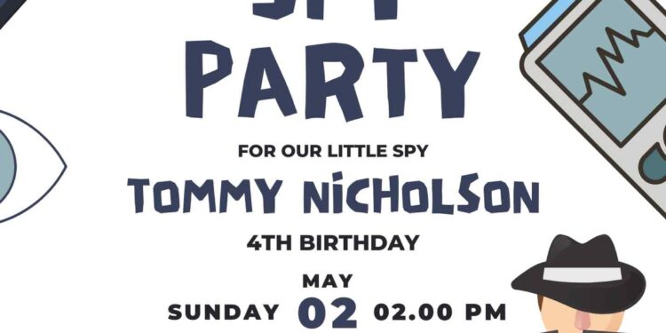 FREE Editable Spy Mission Birthday Invitation