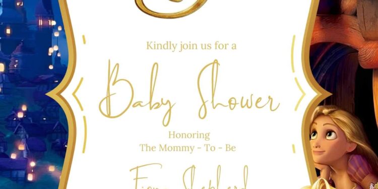 FREE Editable Tangled Baby Shower Invitation
