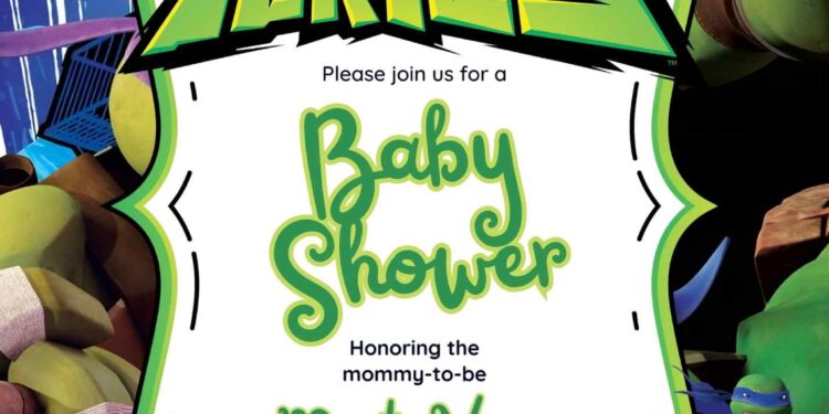 FREE Editable Teenage Mutant Ninja Turtles Baby Shower Invitation