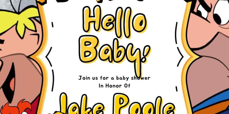 FREE Editable The Flintstones Baby Shower Invitation