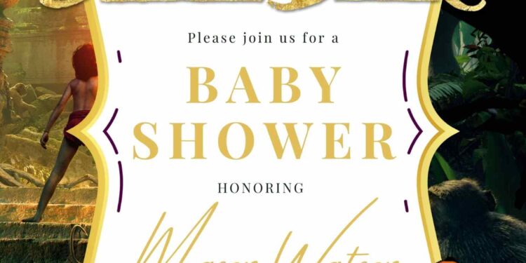 FREE Editable The Jungle Book Baby Shower Invitation