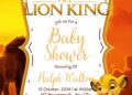 FREE Editable The Lion King Baby Shower Invitation