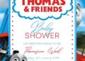 FREE Editable Thomas the Tank Engine Baby Shower Invitation