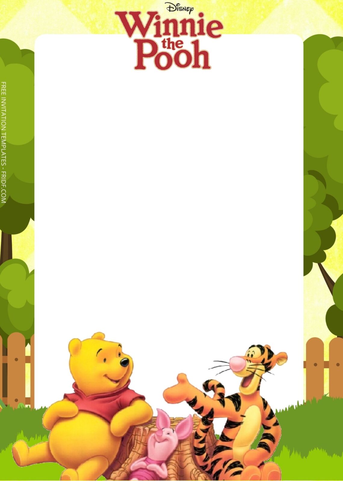 FREE Winnie The Pooh Birthday Invitation Templates