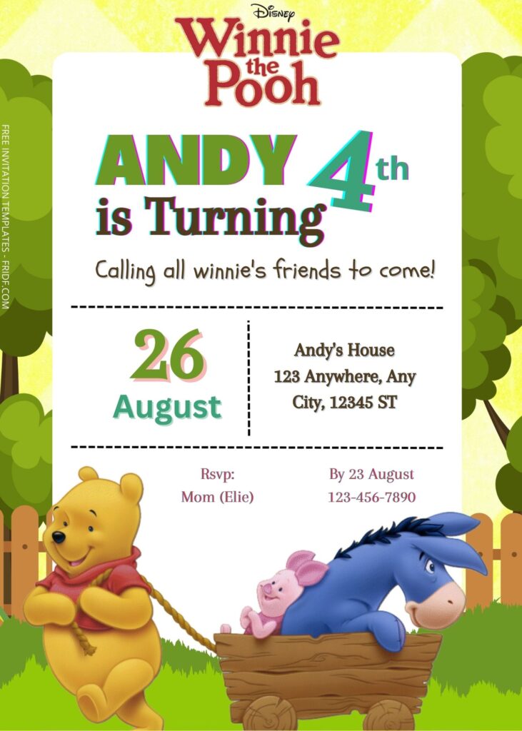 FREE Winnie The Pooh Birthday Invitation Templates FREE Winnie The Pooh Birthday Invitation Templates