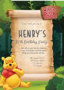 ( Free Editable PDF ) Winnie The Pooh Birthday Invitation Templates Two