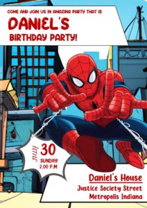 Free Editable Word - Spiderman Birthday Invitation Templates