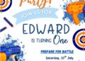 Free Editable Word - Nerf Gun Birthday Invitation Templates Title