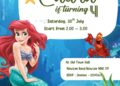 Free Editable Word - Little Mermaid Birthday Invitation Templates Title