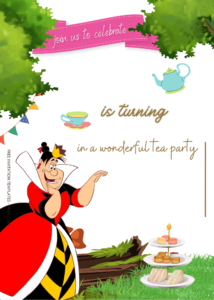 FREE Alice In Wonderland Tea Party Birthday Invitation Templates Fourteen