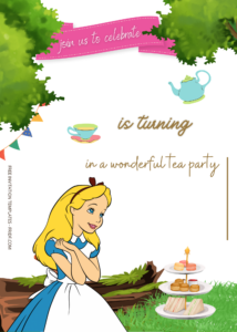 FREE Alice In Wonderland Tea Party Birthday Invitation Templates Twelve