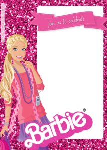 FREE Barbie Pinkie Party Birthday Invitation Templates Eight