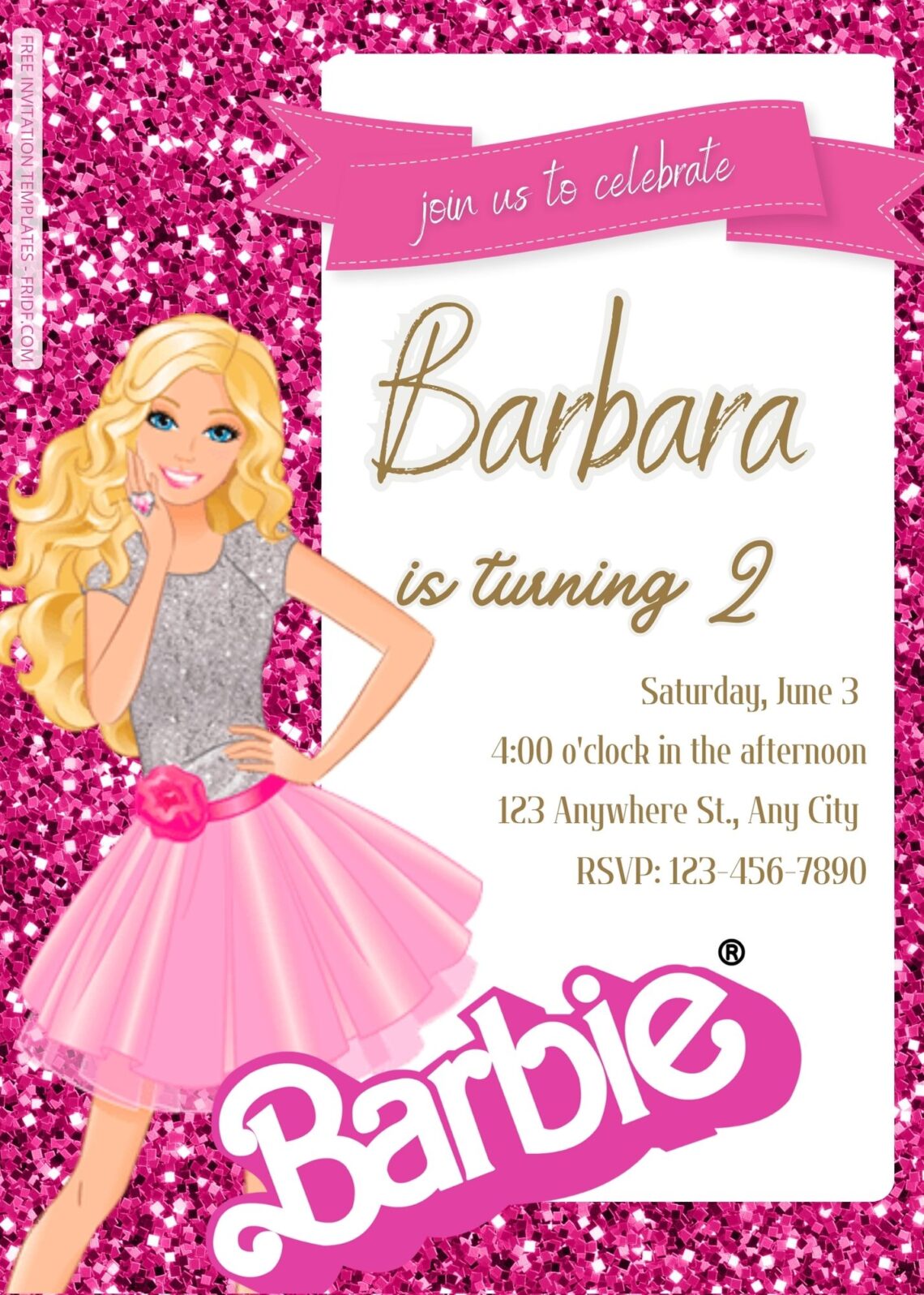 FREE Barbie Pinkie Party Birthday Invitation Templates FREE Barbie Pinkie Party Birthday Invitation Templates