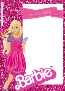 FREE Barbie Pinkie Party Birthday Invitation Templates Sixteen