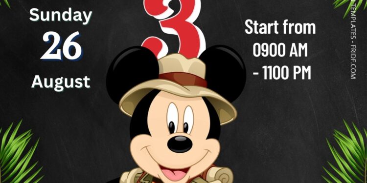 FREE Disney Safari Birthday Invitation Templates Three