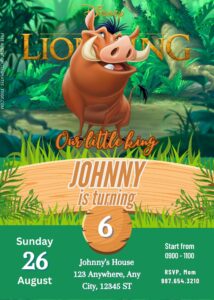 FREE Lion King Jungle Party Birthday Invitation Templates Nine