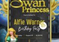 FREE Editable The Swan Princess Birthday Invitation