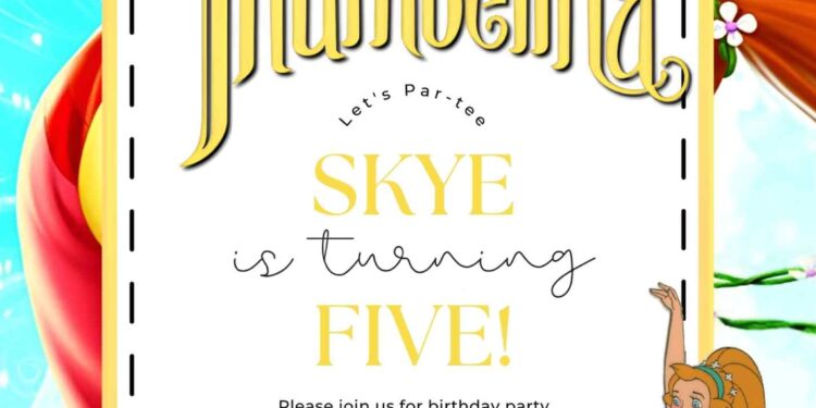 FREE Editable Thumbelina Birthday Invitation