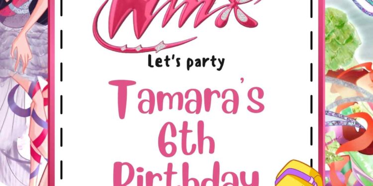 FREE Editable Winx Club Birthday Invitation