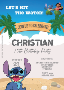 Free Editable PDF - Lilo & Stitch Birthday Invitation Templates One