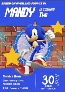 Free Editable Word - Sonic Birthday Invitation Templates Two