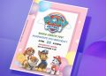 (Free Editable PDF) Puppy Power PAW Patrol Birthday Invitation Templates with Rumble