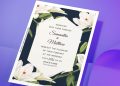 (Free Editable PDF) Whisper Of Love Lily Wedding Invitation Templates