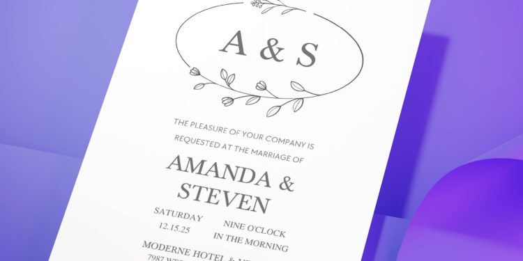 (Free Editable PDF) Aesthetic Floral Monogram Wedding Invitation Templates