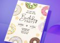 (Free Editable PDF) Lovely Sweet Donut Birthday Party Invitation Templates
