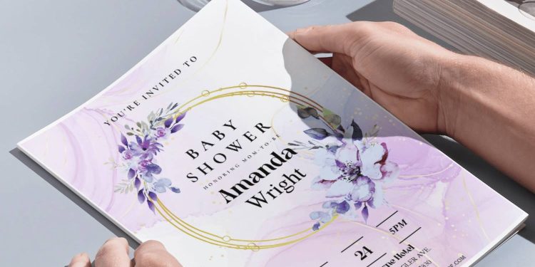 (Free Editable PDF) Blooming Radiance Dusty Blue Floral Wedding Invitation Templates