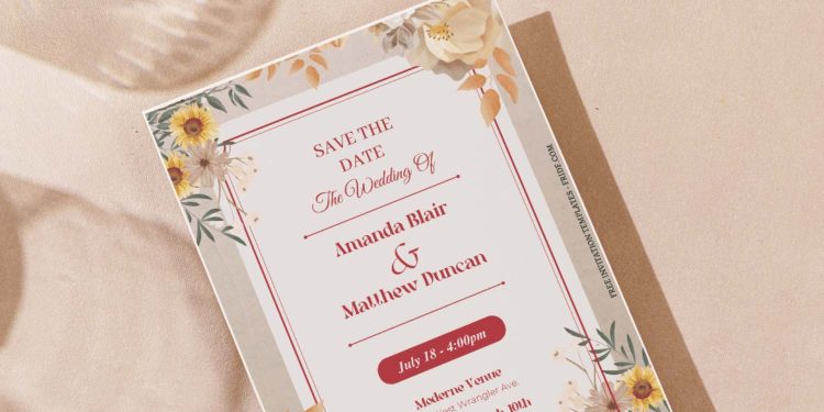 (Free Editable PDF) Love In Bloom Wedding Invitation Templates