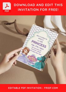 (Free Editable PDF) Adorable Sofia The First Tales Birthday Invitation Templates with editable text