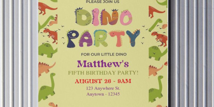 (Free Editable PDF) Lovely Dinosaur Birthday Invitation Templates