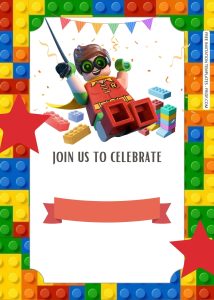 FREE Lego Movie Birthday Invitation Templates