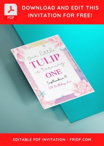 (Free Editable PDF) Enchanted Tulip Wedding Invitation Templates A