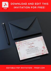 (Free Editable PDF) Botanical Sakura Birthday Invitation Templates C