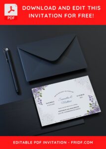(Free Editable PDF) Delicate Spring Pansy Flower Wedding Invitation Templates C